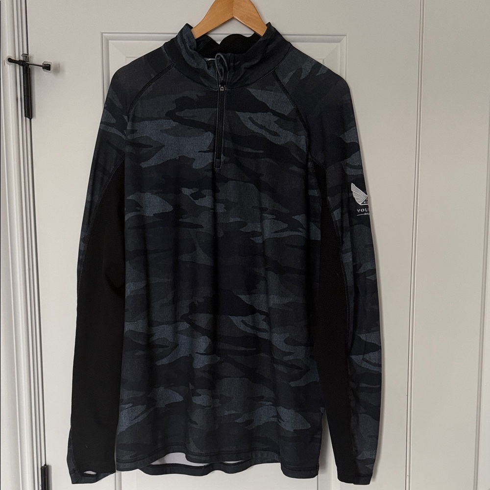 puma Black and Gray Camo Quarter-Zip Pullover